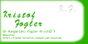 kristof fogler business card